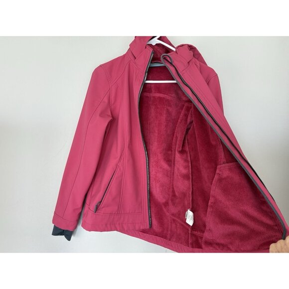 Free Country Softshell Jacket Women's S Full Zip Fleece Lined Red Coat - Picture 5 of 7